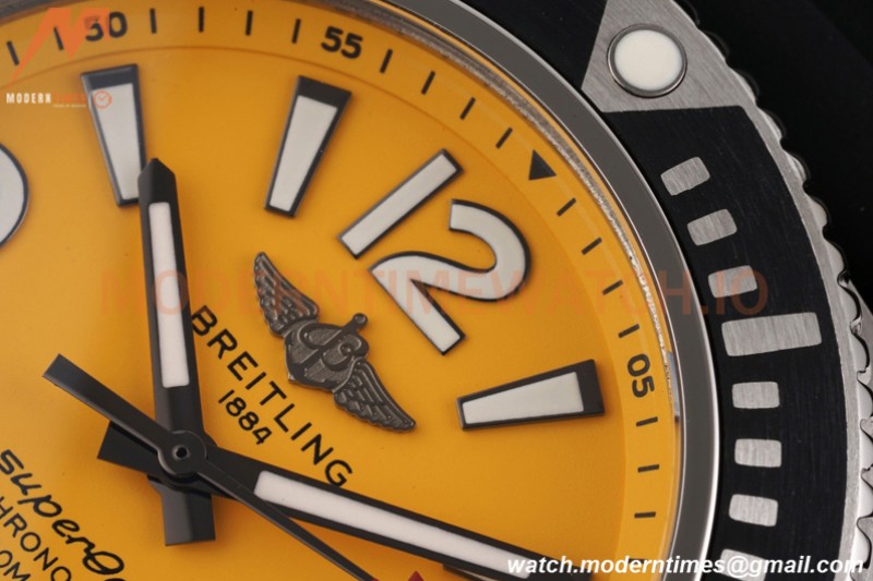 Breitling - Superocean 44mm Automatic SS/RU Yelw/Stk/Num TF Asia 2824