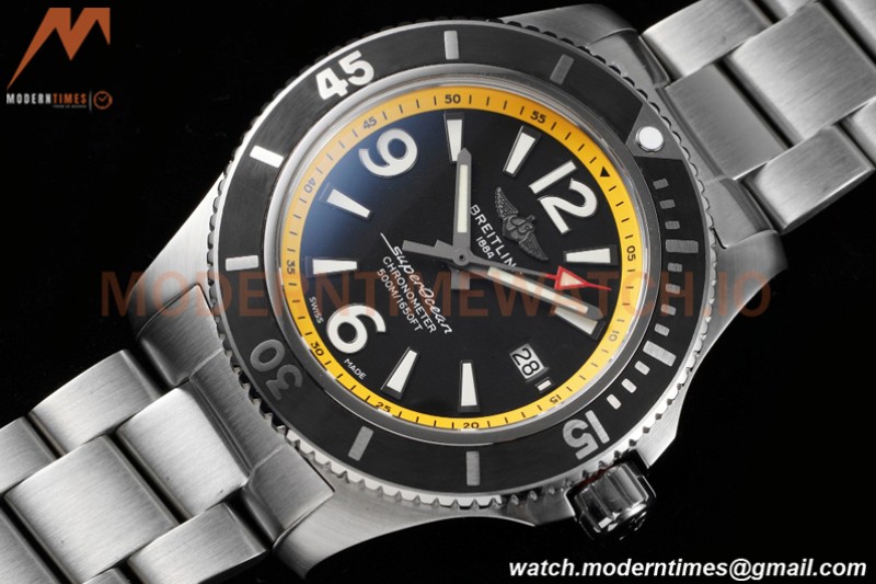 Breitling - Superocean 44mm Automatic SS/SS Blk/Yelw TF Asia 2824