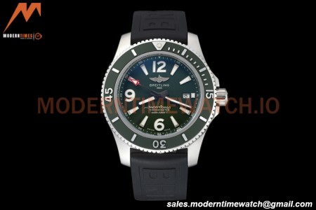 Breitling - Superocean 44mm Red SS/SS Green BLSF A2824