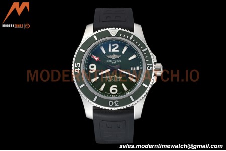 Breitling - Superocean 44mm Red SS/SS Green BLSF A2824