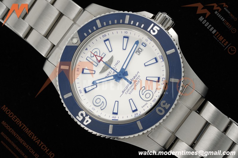 Breitling - Superocean Special 44mm Ceramic SS/SS Wht/Stk/Num TF V2 A2824 | 브라이틀링 - 슈퍼오션 스페셜 44mm 세라믹 SS/SS 화이트/스틸/숫자 TF V2 A2824