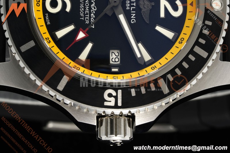 Breitling - Superocean Special 44mm Ceramic SS/RU Yelw/Stk/Num Black TF V2 A2824 | 브라이틀링 - 슈퍼오션 스페셜 44mm 세라믹 SS/RU 옐로우/스틸/넘버 블랙 TF V2 A2824