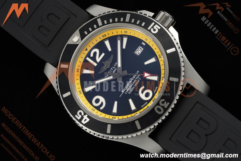 Breitling - Superocean Special 44mm Ceramic SS/RU Yelw/Stk/Num Black TF V2 A2824 | 브라이틀링 - 슈퍼오션 스페셜 44mm 세라믹 SS/RU 옐로우/스틸/넘버 블랙 TF V2 A2824