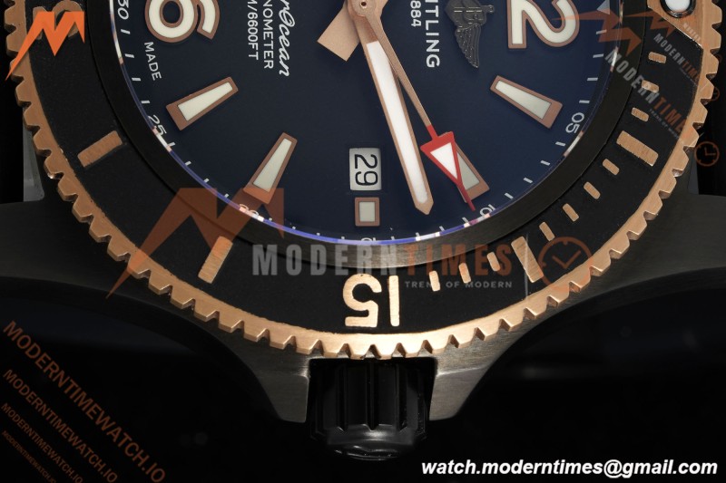 Breitling - Superocean Special 46mm Ceramic DLC/RG/RU Blk/Stk/Num TF V2 A2824