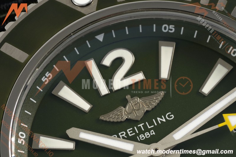 Breitling - Superocean Special 44mm Ceramic SS/NY Grn/Stk/Num TF V2 A2824