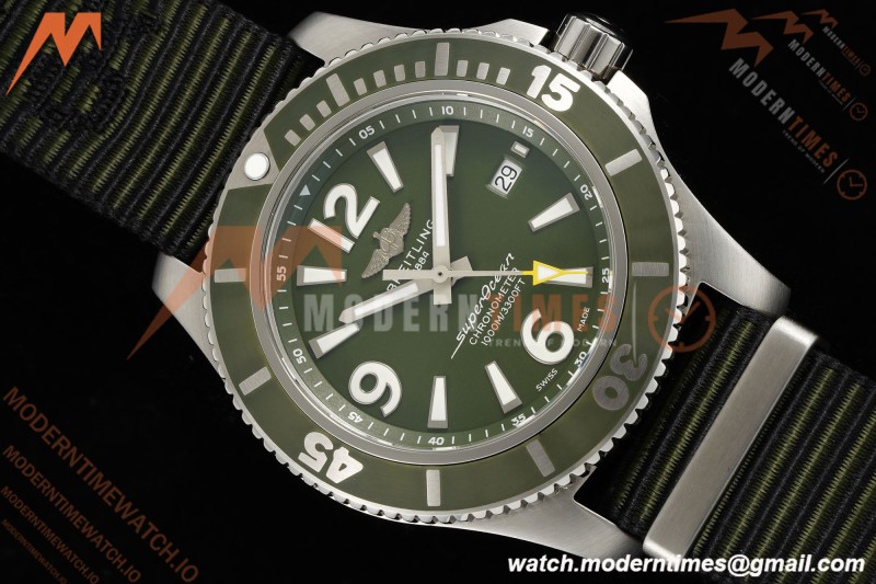 Breitling - Superocean Special 44mm Ceramic SS/NY Grn/Stk/Num TF V2 A2824