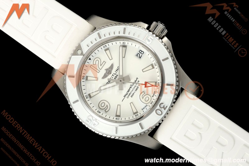 Breitling - Superocean Automatic 36mm SS/RU Wht/Stk/Num TF V2 Asia 2824