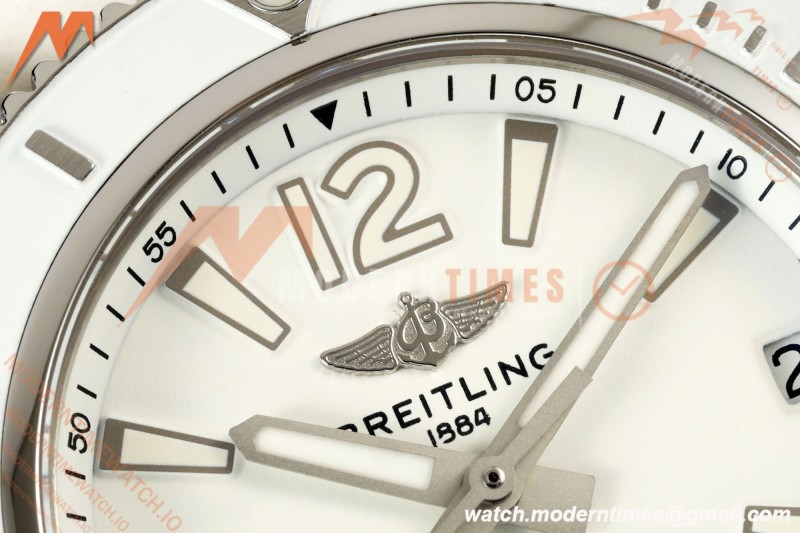 Breitling - Superocean Automatic 36mm SS/RU Wht/Stk/Num TF V2 Asia 2824