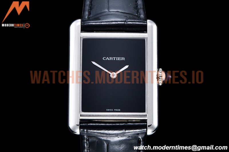 Cartier - Cartier Tank Must SS/LE Black Swiss Qtz DRF