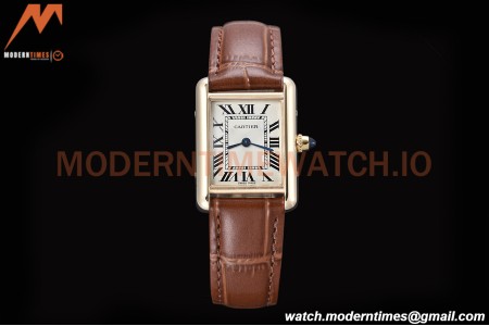 Cartier - Cartier Tank Louis Cartier Ladies YG/LE Silver AF Swiss Qtz