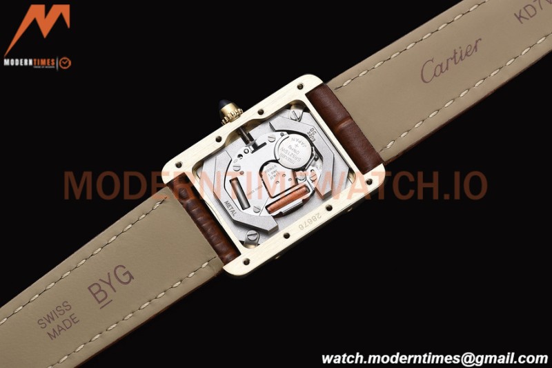 Cartier - Cartier Tank Louis Cartier Ladies YG/LE Silver AF Swiss Qtz
