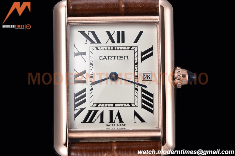 Cartier - Cartier Tank Louis Cartier Large Size RG/LE Silver AF Swiss Qtz