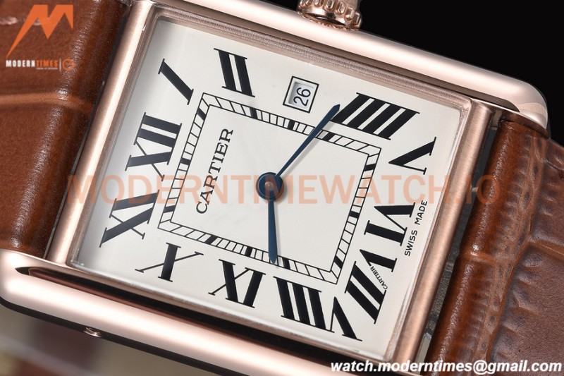 Cartier - Cartier Tank Louis Cartier Large Size RG/LE Silver AF Swiss Qtz