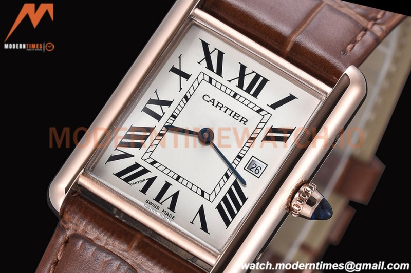 Cartier - Cartier Tank Louis Cartier Large Size RG/LE Silver AF Swiss Qtz