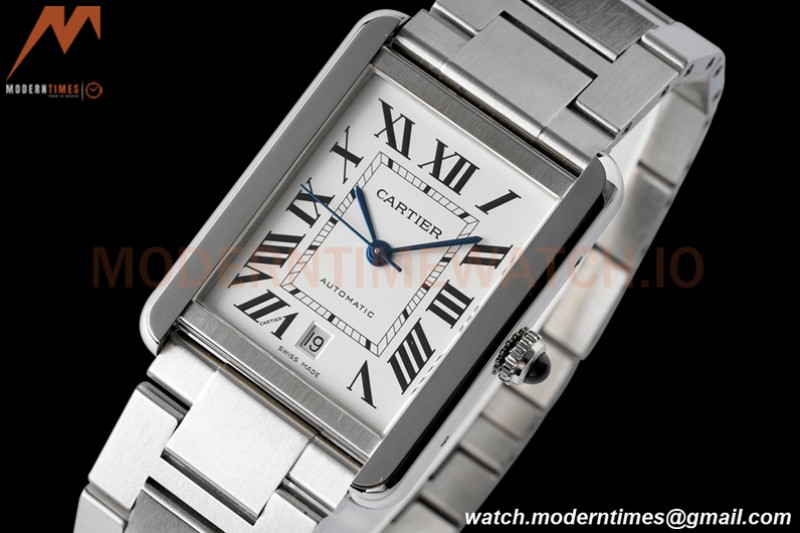 Cartier - Cartier Tank Solo XL Automatic SS/SS White AF A2892