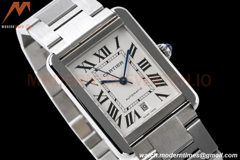 Cartier - Cartier Tank Solo XL Automatic SS/SS White AF A2892