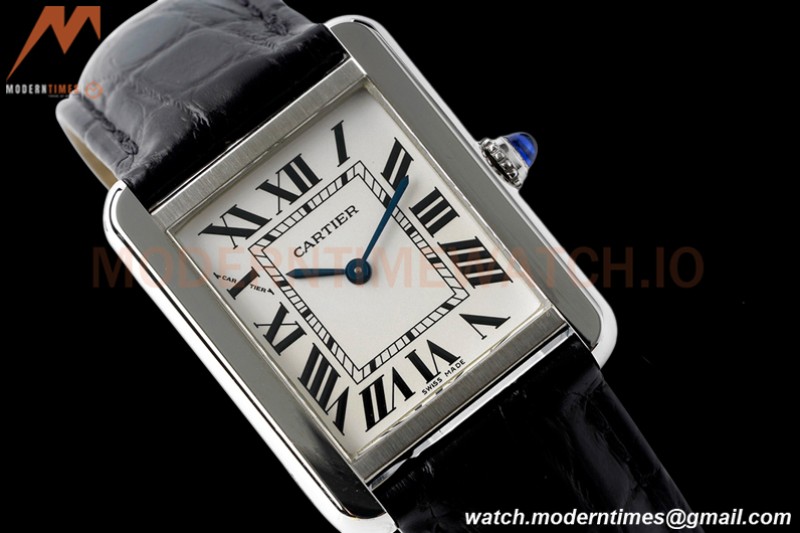 Cartier - Cartier Tank Solo Ladies Small Size SS/LE White AF Swiss Qtz