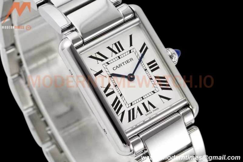 Cartier - Tank Must De Cartier 316F SS/SS White AF Swiss Quartz