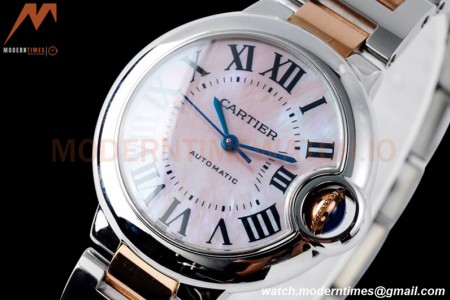 Cartier - Ballon Bleu De Cartier 33mm Automatic SS/RG Pink Mop AF NH05