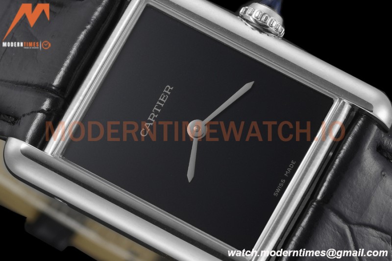 Cartier - Tank Must De Cartier Medium SS/LE Black DRF Swiss Qtz