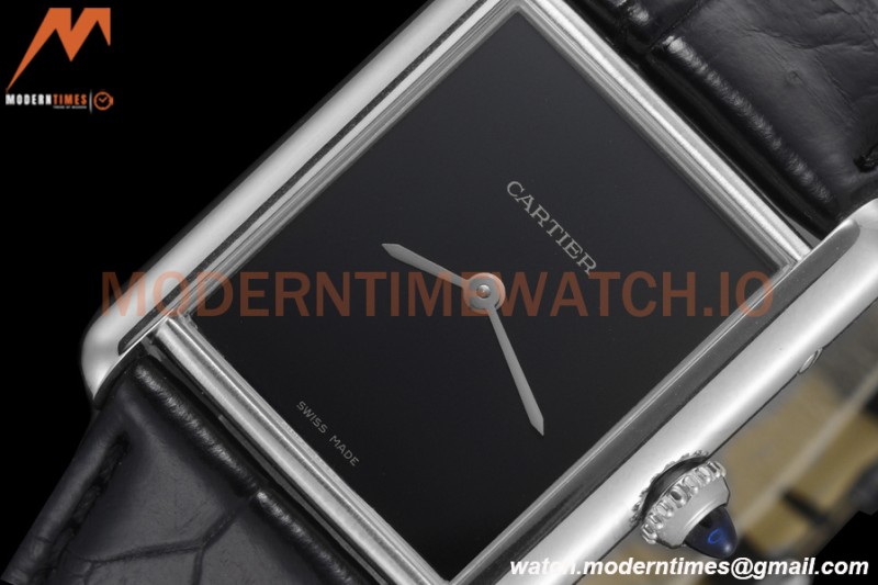 Cartier - Tank Must De Cartier Medium SS/LE Black DRF Swiss Qtz