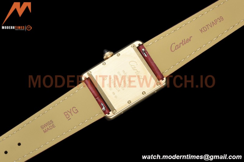 Cartier - Tank Must De Cartier Medium YG/LE Red DRF Swiss Qtz