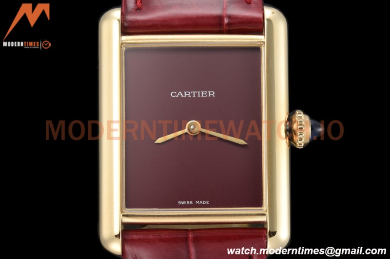 Cartier - Tank Must De Cartier Medium YG/LE Red DRF Swiss Qtz