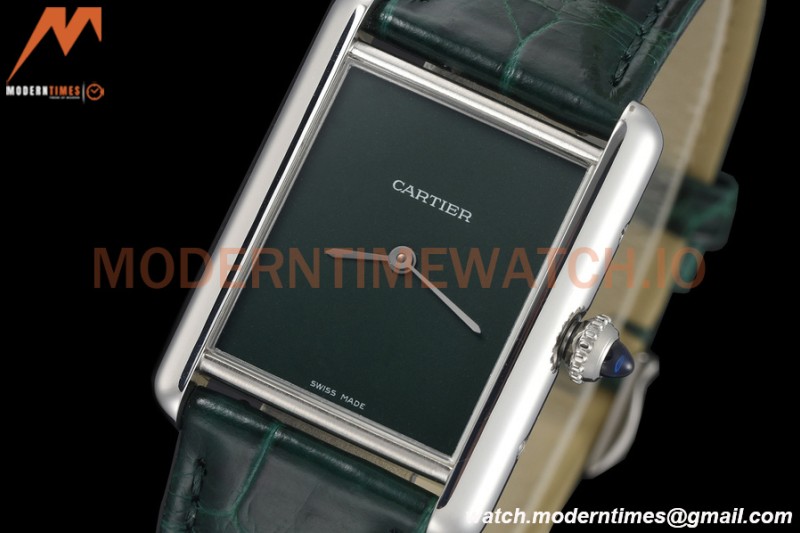 Cartier - Tank Must De Cartier Medium SS/LE Green DRF Swiss Qtz