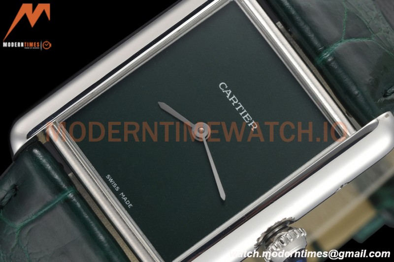 Cartier - Tank Must De Cartier Medium SS/LE Green DRF Swiss Qtz