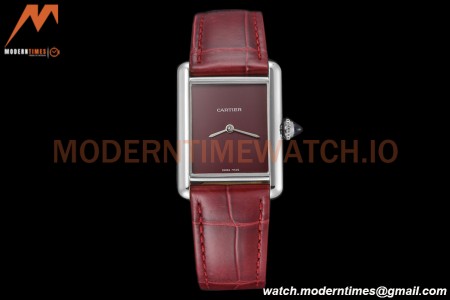 Cartier - Tank Must De Cartier Medium SS/LE Red DRF Swiss Qtz