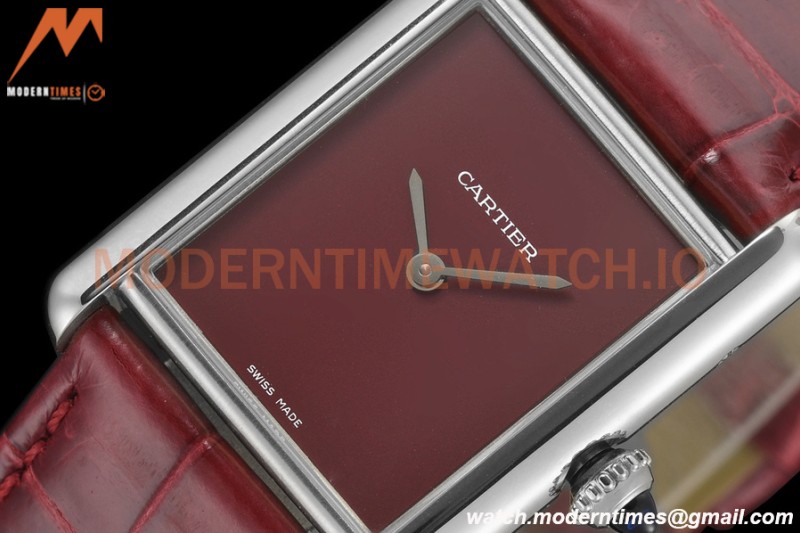 Cartier - Tank Must De Cartier Medium SS/LE Red DRF Swiss Qtz