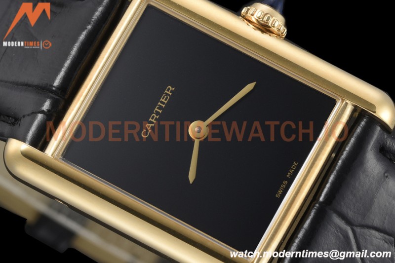 Cartier - Tank Must De Cartier Medium YG/LE Black DRF Swiss Qtz