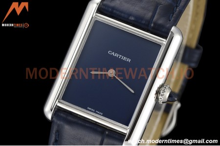 Cartier - Tank Must De Cartier Medium SS/LE Blue DRF Swiss Qtz