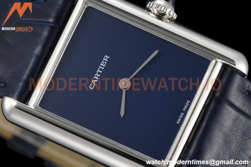 Cartier - Tank Must De Cartier Medium SS/LE Blue DRF Swiss Qtz