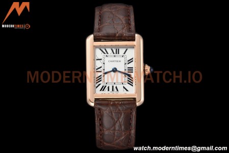 Cartier - Tank Solo Midsize 24.4mm RG/LE White DRF Swiss Qtz