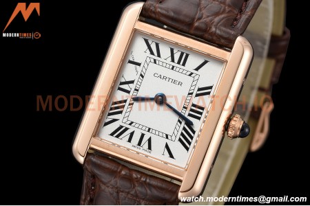 Cartier - Tank Solo Midsize 24.4mm RG/LE White DRF Swiss Qtz
