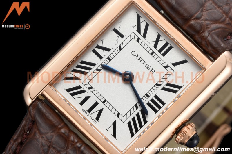 Cartier - Tank Solo Midsize 24.4mm RG/LE White DRF Swiss Qtz