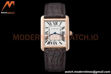 Cartier - Tank Solo Midsize 27.4mm RG/LE White DRF Swiss Qtz