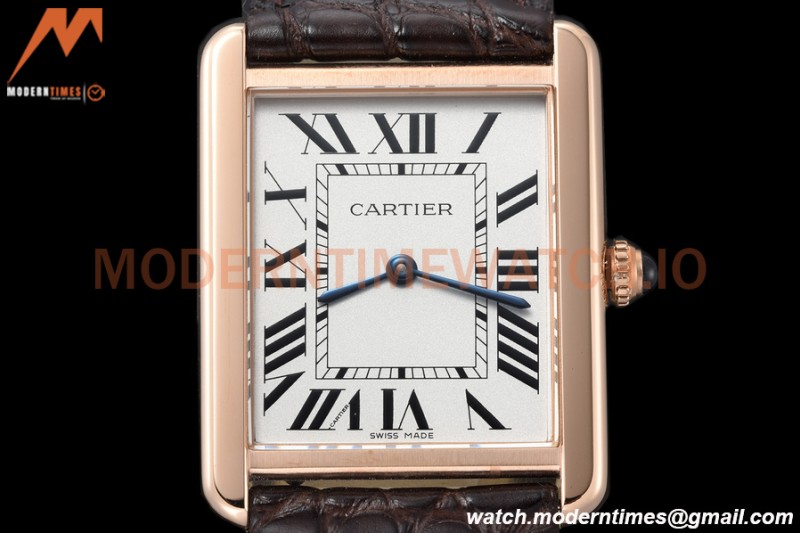 Cartier - Tank Solo Midsize 27.4mm RG/LE White DRF Swiss Qtz