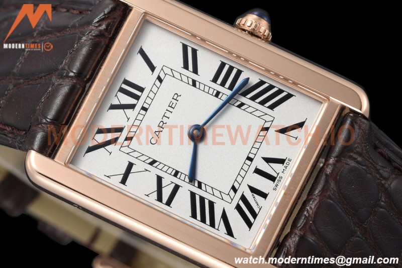 Cartier - Tank Solo Midsize 27.4mm RG/LE White DRF Swiss Qtz