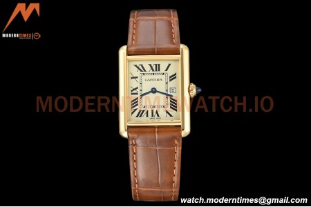 Cartier - Tank Louis Cartier 25.5mm YG/LE White DRF Swiss Qtz