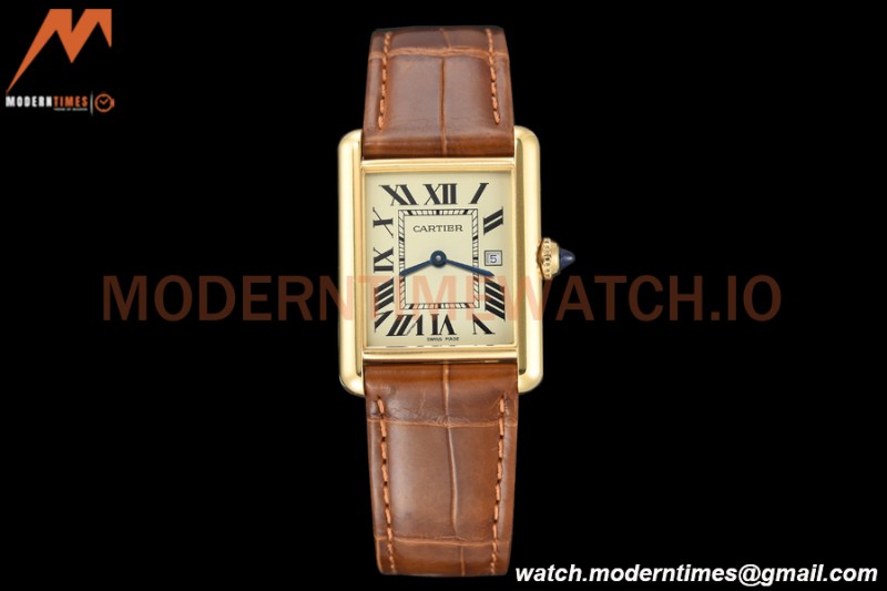 Cartier - Tank Louis Cartier 25.5mm YG/LE White DRF Swiss Qtz