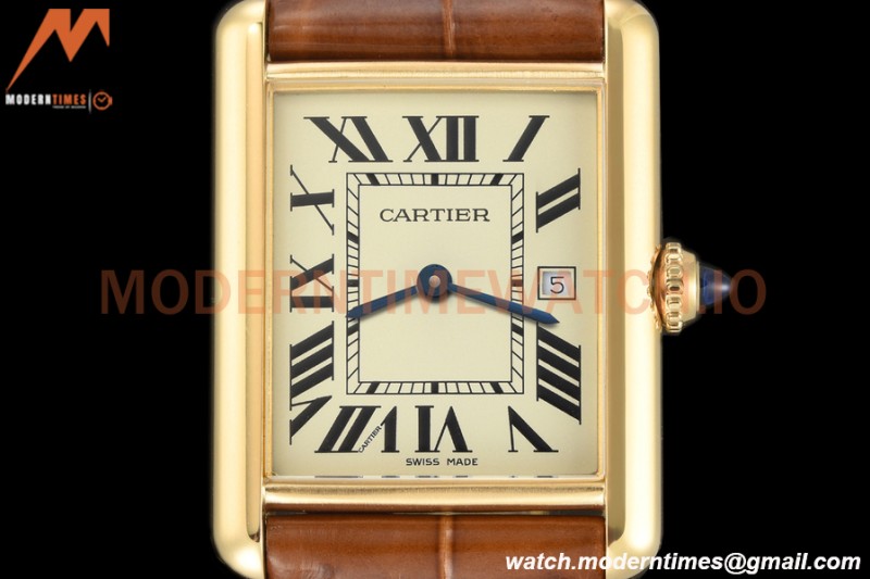 Cartier - Tank Louis Cartier 25.5mm YG/LE White DRF Swiss Qtz