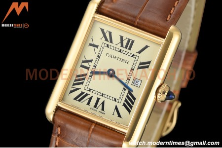 Cartier - Tank Louis Cartier 25.5mm YG/LE White DRF Swiss Qtz