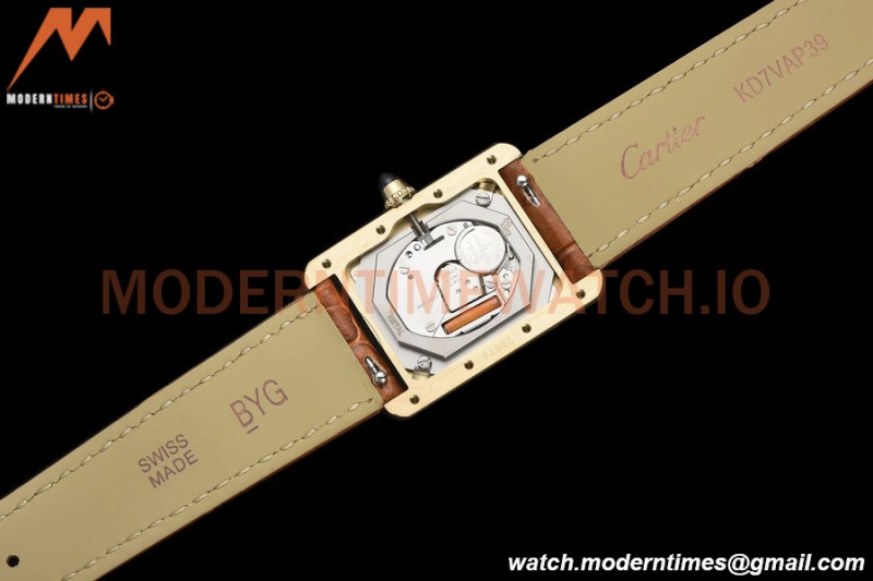 Cartier - Tank Louis Cartier Ladies 22mm YG/LE White DRF Swiss Qtz