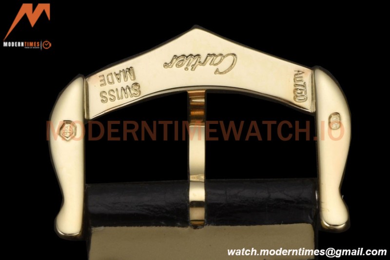 Cartier - Tank Louis Cartier Ladies 22mm Black YG/LE White DRF Swiss Qtz
