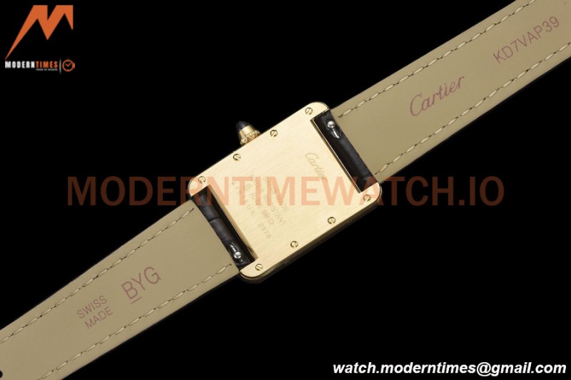 Cartier - Tank Louis Cartier Ladies 22mm Black YG/LE White DRF Swiss Qtz