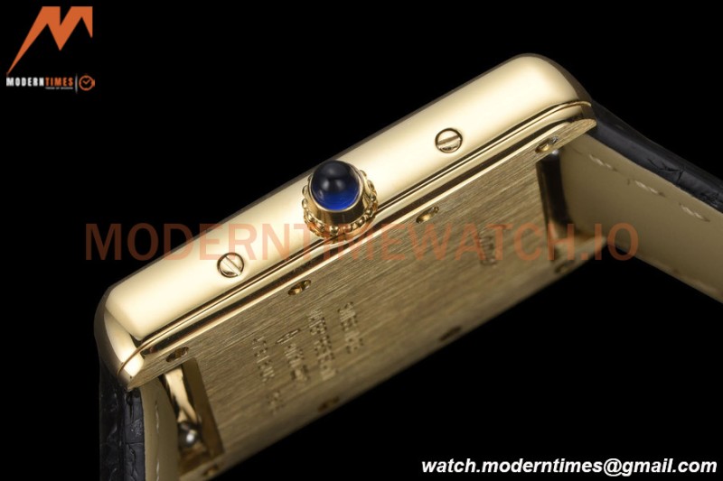 Cartier - Tank Louis Cartier Ladies 22mm Black YG/LE White DRF Swiss Qtz