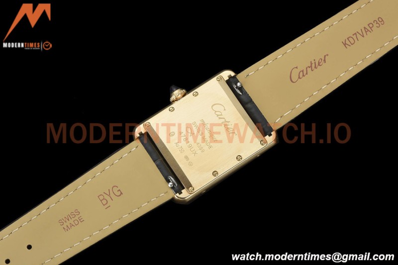 Cartier - Tank Louis Cartier 25.5mm Black YG/LE White DRF Swiss Qtz
