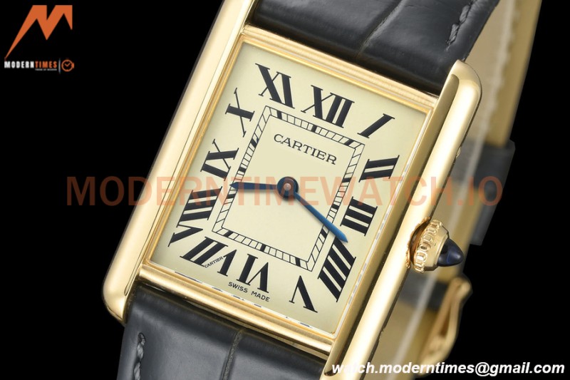 Cartier - Tank Louis Cartier 25.5mm Black YG/LE White DRF Swiss Qtz
